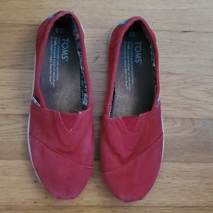 Toms girls red espadrill size 2.5